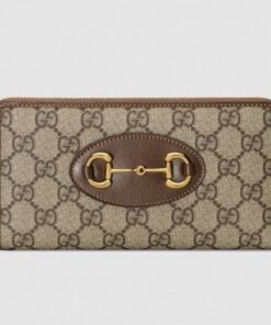 Replica Gucci Horsebit 1955 Brown Zip Around Wallet