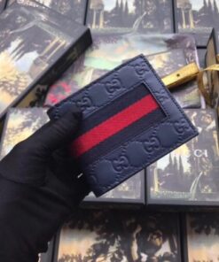 Replica Gucci Blue Signature Web Bi-fold Wallet 2