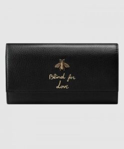 Replica Gucci Black Animalier Continental Wallet