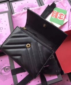 Replica Gucci Black GG Marmont Matelasse Wallet 2