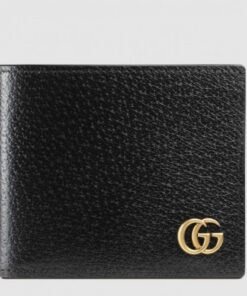 Replica Gucci GG Marmont Bi-fold Wallet In Black Leather