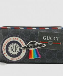 Replica Gucci Night Courrier GG Supreme Zip Around Wallet