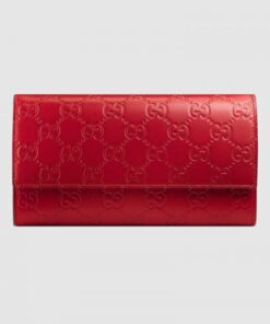 Replica Gucci Continental Flap Wallet In Red Guccissima Leather