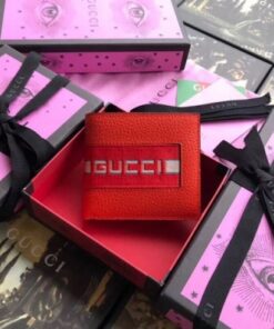 Replica Gucci Orange Stripe Leather Bi-fold Wallet 2