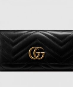 Replica Gucci GG Marmont continental wallet black danhu-268