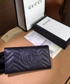 Replica Gucci GG Marmont continental wallet black danhu-268 2