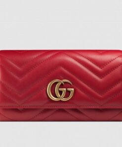 Replica Gucci GG Marmont continental wallet red danchu-267