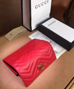 Replica Gucci GG Marmont continental wallet red danchu-267 2