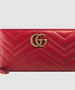 Replica Gucci GG Marmont zip around wallet  443123 red danchu3