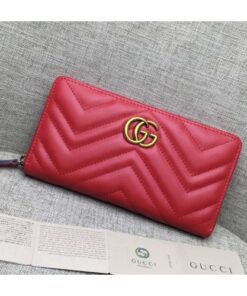 Replica Gucci GG Marmont zip around wallet  443123 red danchu3 2