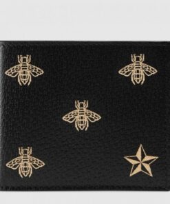 Replica Gucci Bee Star Leather Bi-fold Wallet 495055 2017