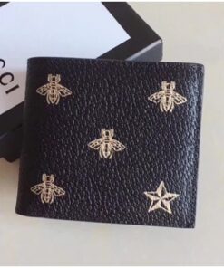 Replica Gucci Bee Star Leather Bi-fold Wallet 495055 2017 2