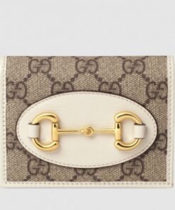 Replica Gucci Horsebit 1955 White Card Case Wallet