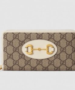 Replica Gucci Horsebit 1955 White Zip Around Wallet