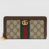 Replica Gucci Leather bi-fold wallet with web 428749 12