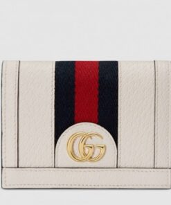 Replica Gucci Web Ophidia Card Case Wallet 523155 Leather White 2019 delihang-9061516