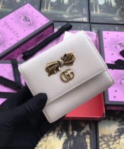 Replica Gucci White Leather Wallet With Bow 2