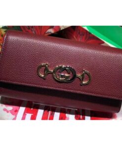 Replica Gucci Zumi Grainy Leather Continental Wallet 573612 Burgundy 2019 delihang-9061530 2