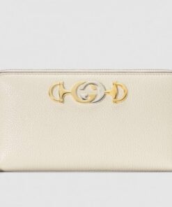 Replica Gucci Zumi Grainy Leather Zip Around Wallet 570661 White