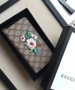 Replica Gucci GG Supreme Floral Zip Around Wallet 2