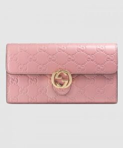 Replica Gucci Icon Continental Wallet In Pink Guccissima Leather