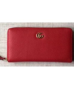 Replica Gucci Leather Zip Around Wallet 456117 Red 2018 2