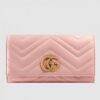 Replica Gucci Light Pink GG Marmont Zip Around Wallet 10