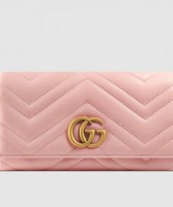 Replica Gucci Light Pink GG Marmont Continental Wallet