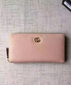 Replica Gucci Light Pink Leather Zip Around Wallet 2