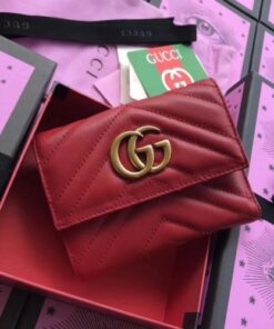 Replica Gucci Red GG Marmont Matelasse Wallet 2