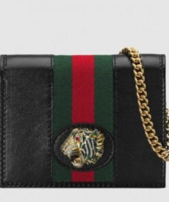 Replica Gucci Vintage Web Rajah Chain Card Case Wallet 573790 2019