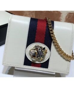 Replica Gucci Vintage Web Rajah Chain Card Case Wallet 573790 2019 2