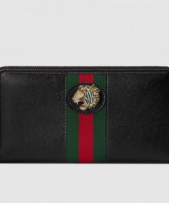 Replica Gucci Vintage Web Rajah Zip Around Wallet 573791 2019