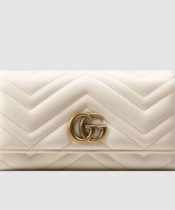 Replica Gucci White GG Marmont Continental Wallet