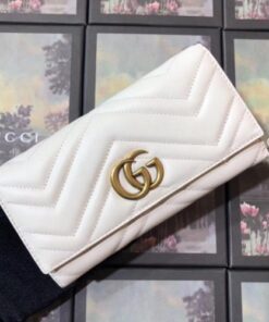 Replica Gucci White GG Marmont Continental Wallet 2