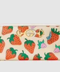 Replica Gucci Zumi Grainy Leather Zip Around Wallet 570661 Strawberry 2019