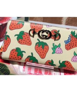 Replica Gucci Zumi Grainy Leather Zip Around Wallet 570661 Strawberry 2019 2