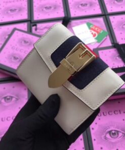 Replica Gucci Sylvie Flap Wallet In White Leather 2