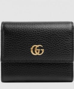 Replica Gucci Black GG Marmont Compact Wallet