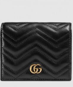 Replica Gucci Black GG Marmont Small Wallet