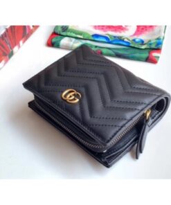 Replica Gucci Black GG Marmont Small Wallet 2