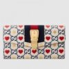 Replica Gucci Black GG Marmont Zip Around Wallet With Pearls 7