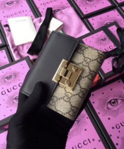 Replica Gucci Padlock Compact Wallet In GG Supreme Canvas 2