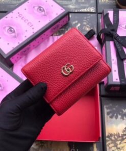 Replica Gucci Red GG Marmont Compact Wallet 2