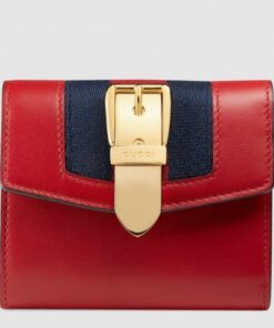 Replica Gucci Sylvie Flap Wallet In Red Leather