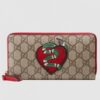 Replica Gucci Zip Around Wallet With Cat In Black Signature Leather 10