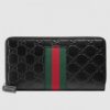 Replica Gucci Zip Around Wallet With Cat In Black Signature Leather 9