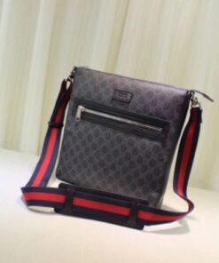 Replica Gucci Black GG Supreme Messenger Bag 2