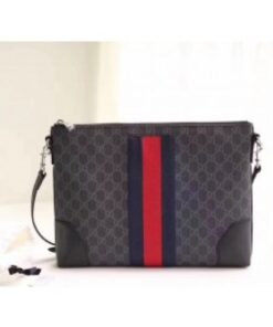 Replica Gucci Black Web GG Supreme Messenger Bag 2