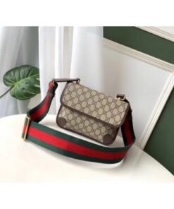 Replica Gucci Web GG Supreme Messenger small Bag 495654 Coffee 2018 2